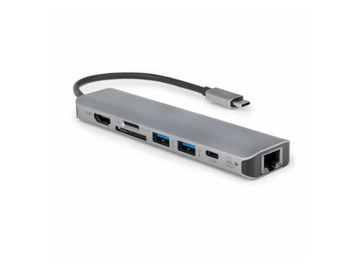 Rocstor 7-in-1 USB-C Slim Dock, 4K HDMI, SD/microSD