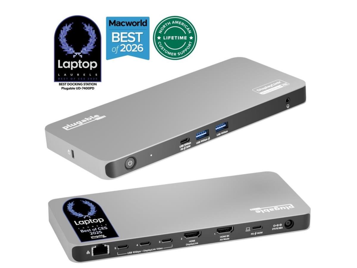 Plugable USB-C 5-Display Docking Station with HDMI 2.1 and 140W Charging