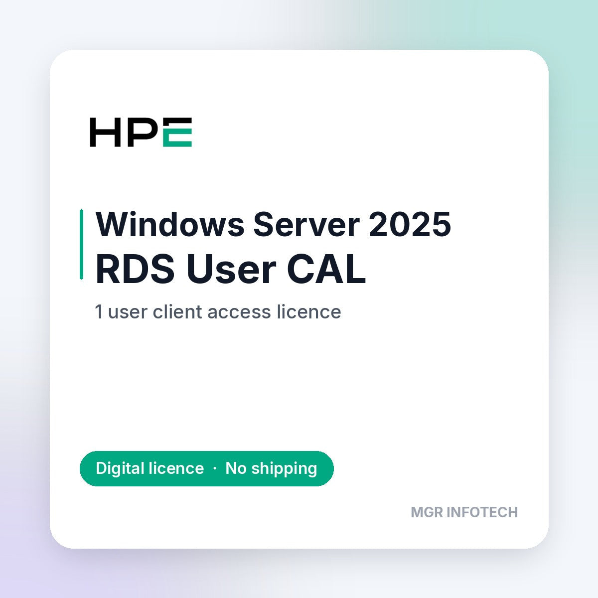 Microsoft Windows Server 2025 Remote Desktop Services — 1 User CAL